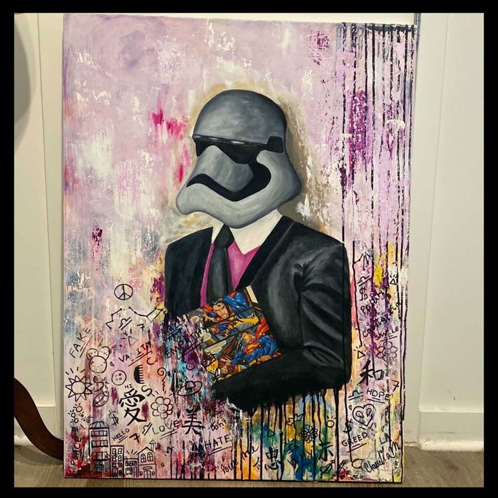 "Meet Mr Karl" 2018 - Mixed media original artwork by yours truly - 40x30 Canvas